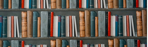 A shelf full of books.